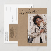 Aankondiging van het moderne, minimale Afstudeerde Briefkaart (Voorkant / Achterkant)