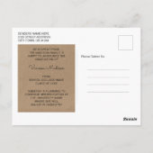 Aankondiging van het moderne, minimale Afstudeerde Briefkaart (Achterkant)