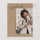 Aankondiging van het moderne, minimale Afstudeerde Briefkaart (Voorkant)