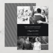 Aankondiging van het multi-fotohuwelijk in zwart (Voorkant / Achterkant)