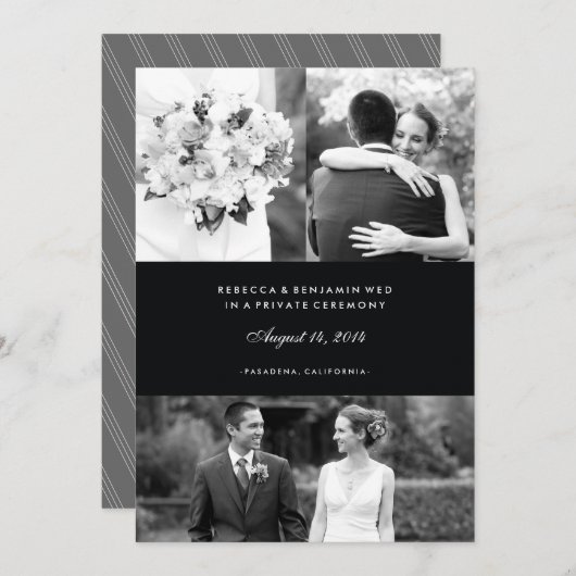 Aankondiging van het multi-fotohuwelijk in zwart (Voorkant / Achterkant)