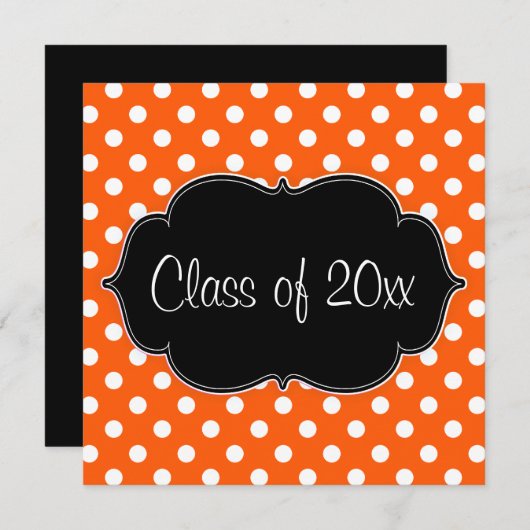 Aankondiging van het Oranje Afstuderen Polka Dot (Voorkant / Achterkant)