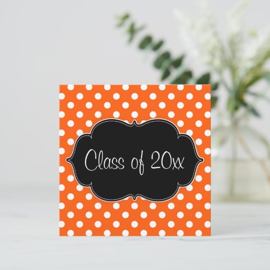 Aankondiging van het Oranje Afstuderen Polka Dot (Staand voorkant)