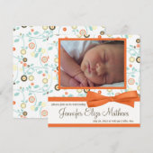 Aankondiging van het Oranje bloemenpatroon Baby Gi (Voorkant / Achterkant)