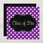 Aankondiging van het Paarse Afstuderen Polka Dot (Voorkant / Achterkant)