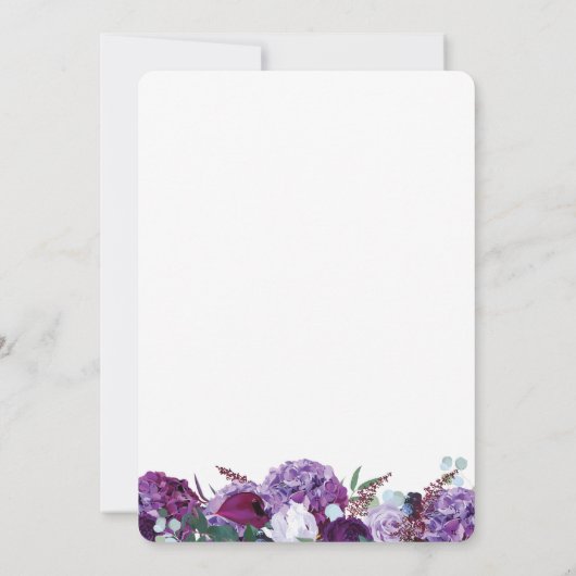 Aankondiging van het Paarse Floral Wedding Save th (Achterkant)