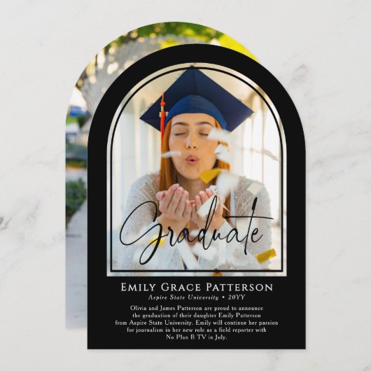 Aankondiging van het Photo Modern Arch Script Afst (Voorkant / Achterkant)