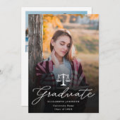 Aankondiging van het Photo Script Law School Afstu (Voorkant / Achterkant)