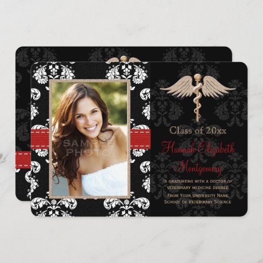 Aankondiging van het Red Veterinary Vet School Afs (Voorkant / Achterkant)