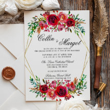 Aankondiging van het Rode Florals Wedding Lijst