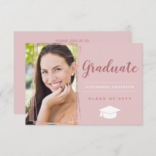 Aankondiging van het roos Gold Geometric Photo Afs (Voorkant / Achterkant)