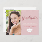 Aankondiging van het roos Gold Geometric Photo Afs Briefkaart (Voorkant / Achterkant)