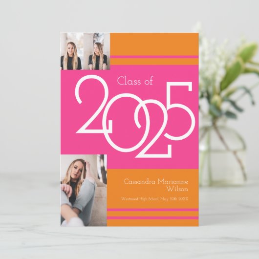 Aankondiging van het roze Oranje schoolkleuren-Afs (Staand voorkant)