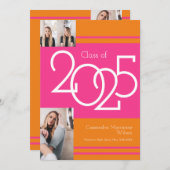 Aankondiging van het roze Oranje schoolkleuren-Afs (Voorkant / Achterkant)