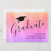 Aankondiging van het roze Paarse Afstuderen Girly (Voorkant)