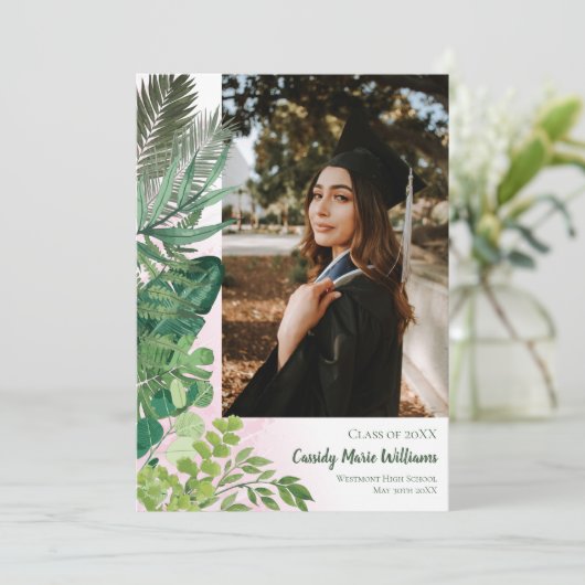 Aankondiging van het tropisch botanisch roze Afstu (Staand voorkant)