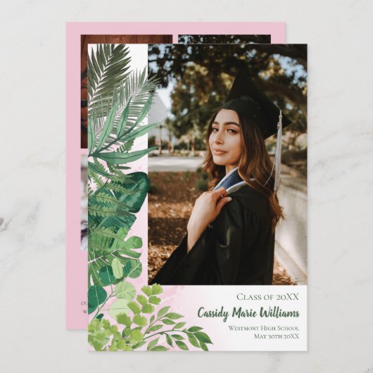 Aankondiging van het tropisch botanisch roze Afstu (Voorkant / Achterkant)