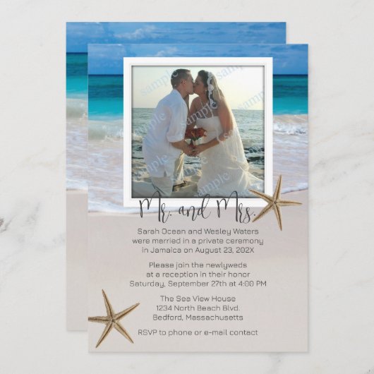 Aankondiging van het tropisch huwelijk met foto's (Voorkant / Achterkant)