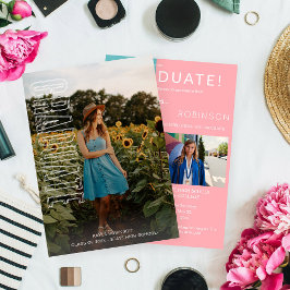 Aankondiging van het type drie foto's Afstuderen V