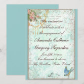 Aankondiging van het Verloving Bluebird & Roses (Voorkant / Achterkant)