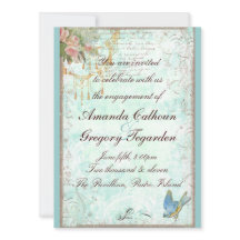 Aankondiging van het Verloving Bluebird & Roses