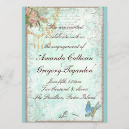 Aankondiging van het Verloving Bluebird & Roses