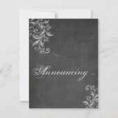 Aankondiging van het Verloving Chalkboard Floral (Voorkant)