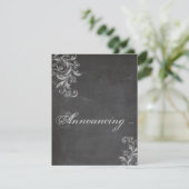 Aankondiging van het Verloving Chalkboard Floral (Staand voorkant)