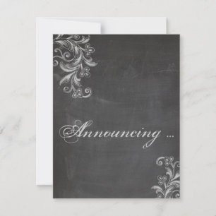 Aankondiging van het Verloving Chalkboard Floral