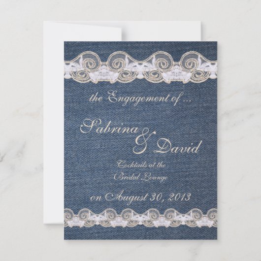 Aankondiging van het  Verloving Denim en Lace (Achterkant)