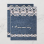Aankondiging van het  Verloving Denim en Lace (Voorkant / Achterkant)