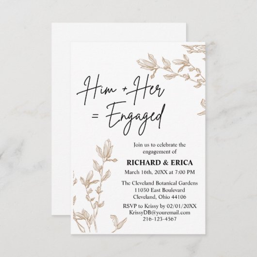 Aankondiging van het Verloving Farmhouse Fields (Voorkant / Achterkant)