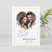 Aankondiging van het Verloving Heart Shaped Photo (Staand voorkant)