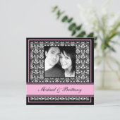 Aankondiging van het Verloving Pink Damask Wedding (Staand voorkant)