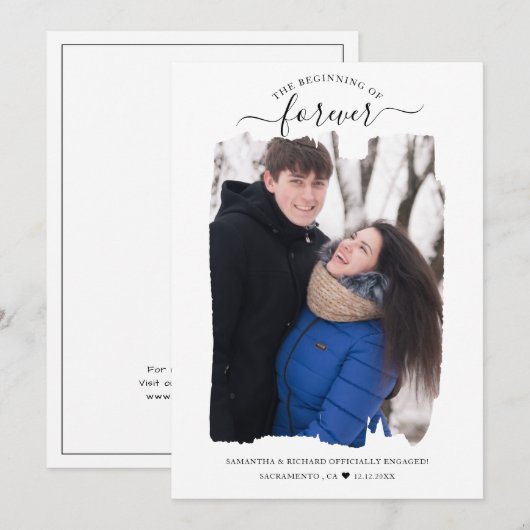 Aankondiging van het Verloving van de Foto van For (Voorkant / Achterkant)