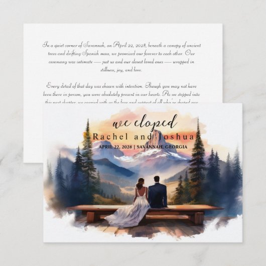 Aankondiging van het vertrouwelijk huwelijk script (Voorkant / Achterkant)