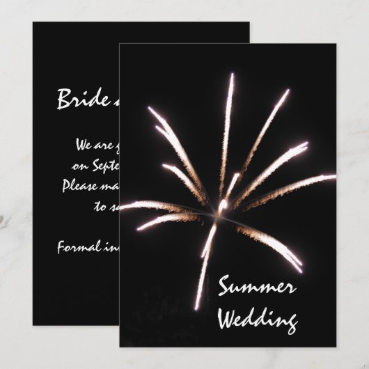 Aankondiging van het vuurwerk Summer Wedding (Voorkant / Achterkant)