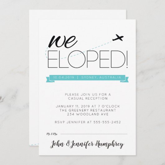 Aankondiging van het weglopen en uitnodiging voor (Voorkant / Achterkant)