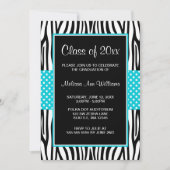 Aankondiging van het zebra Blauwgroen Afstuderen P (Voorkant)