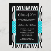 Aankondiging van het zebra Blauwgroen Afstuderen P (Voorkant / Achterkant)