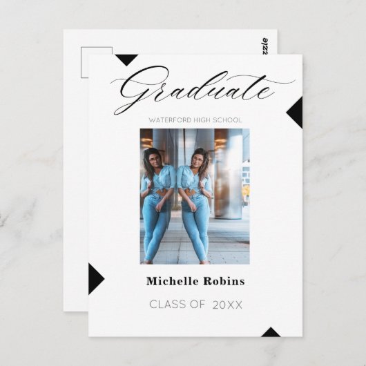 Aankondiging van hoger Afstudeerder voor modern sc Briefkaart (Voorkant / Achterkant)