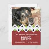 Aankondiging van honden- en papaveradoptie (Voorkant / Achterkant)