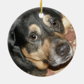 Aankondiging van honden- en papaveradoptie keramisch ornament (Achterkant)