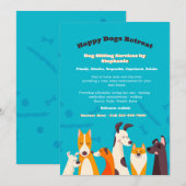 Aankondiging van hondenzitservices (Voorkant / Achterkant)