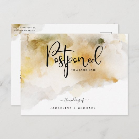 Aankondiging van honingwedstrijden uitstellen Wate Briefkaart (Voorkant / Achterkant)