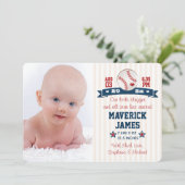 Aankondiging van honkbal Baby Birth met foto's (Staand voorkant)