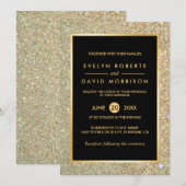 Aankondiging van huwelijk Elegant Gold Glitter Spa (Voorkant / Achterkant)