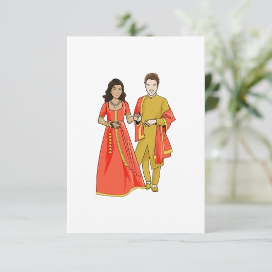 Aankondiging van interraciaal huwelijk (Staand voorkant)