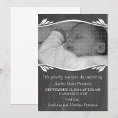 Aankondiging van Ivory Elegant Chalkboard-Baby (Voorkant / Achterkant)