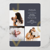 Aankondiging van Joy Blue Birth Gold Foil Holiday (Voorkant)